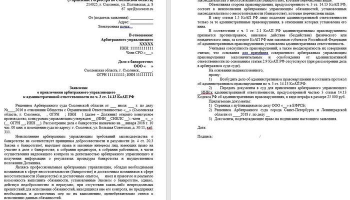 КАК ПОЖАЛОВАТЬСЯ В СУД НА АРБИТРАЖНОГО УПРАВЛЯЮЩЕГО ОБРАЗЕЦ
